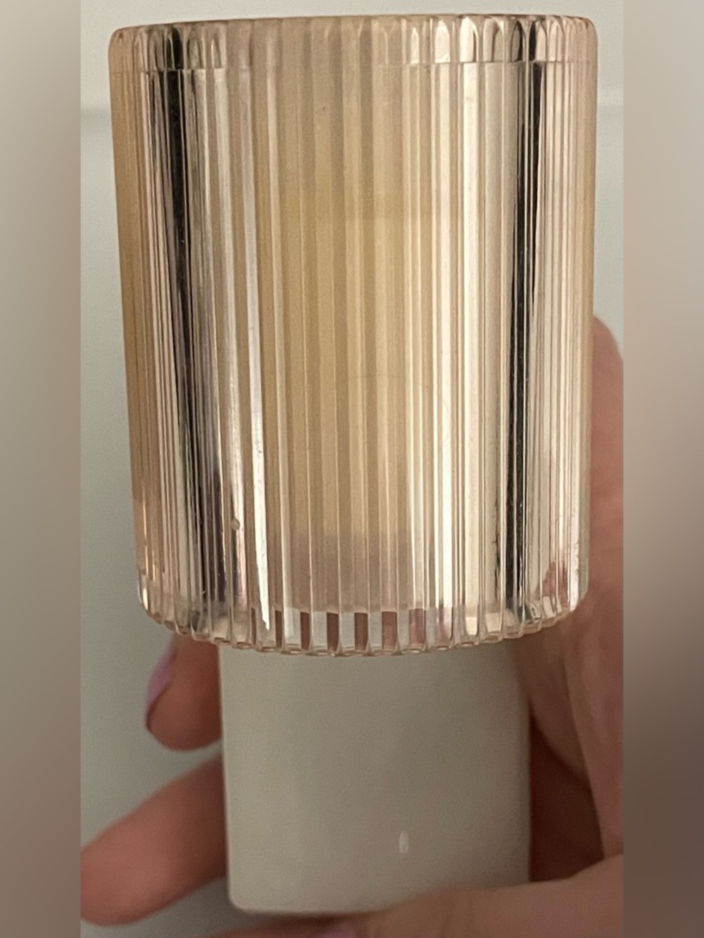 Bath & Body Works Ribbed Glass Candle Holder